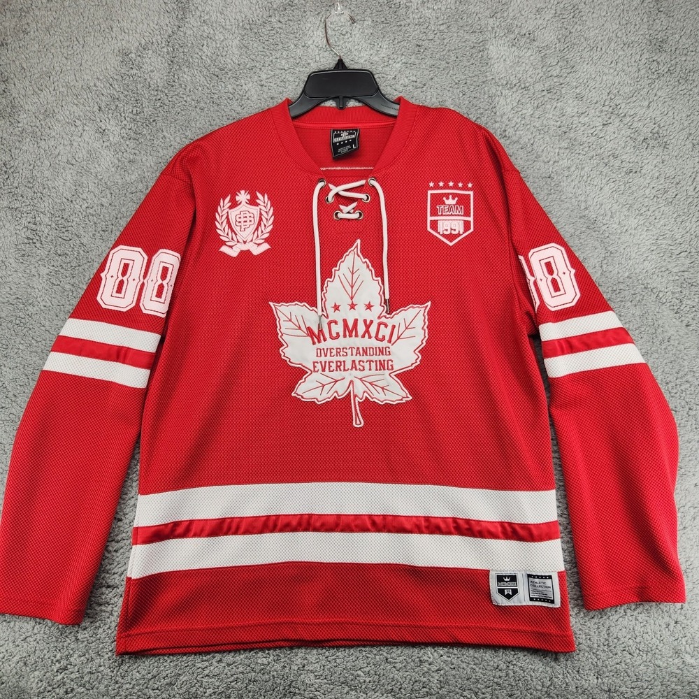 Vintage Stadium South Pole MCMXCI Jersey Mens Size L Hockey Jersey Sweater Red - Picture 1 of 5